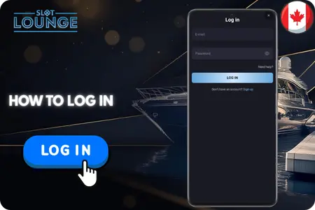 Instructions on how to log in to SlotLounge Casino